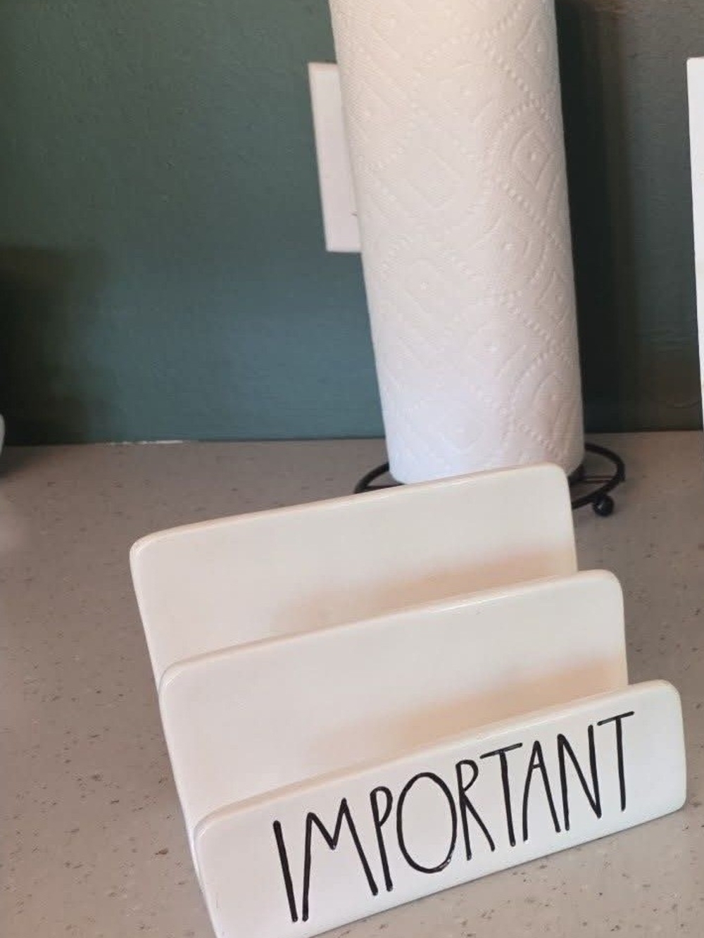 Ceramic Desktop Organizer Rae Dunn - 'IMPORTANT' White File Sorter